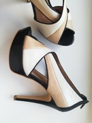 sandały skórzane szpilki Bata 37 platforma skóra