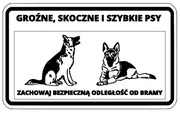 Tabliczka informacyjna uwaga pies grawer laserowy 