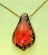 Vintage wisiorek kwiat w szkle Murano Włochy lata 80te ręcznie wykonany. 38