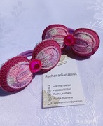  Kokardki na włosy ręcznie robione na szydełku 