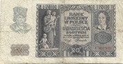 20 Zł  BANK EMISYJNY  z 1940 r Nr K 9017422
