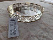 Złota taca dekoracyjne z lustrem średnica 30 cm