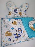 Kocyk minky, zestaw 4w1 kocyk, poduszka, motylek