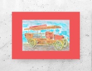 automobil plakat A4, retro samochód obrazek
