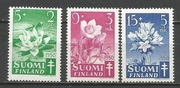 Finlandia rocznik 1949 Mi 385-387 kwiaty**czyste
