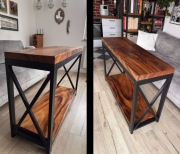 Industrialna Konsola Premium – Akacja i Metal | Loft Design