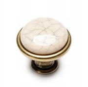 Gałka meblowa DG194 ceramika/stare złoto