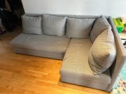 Sofa Älvdalen 3os z szezlongiem rozkładana ze schowkiem + 5 poduszek