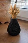 Wazon dekoracyjny czarny, na suszone kwiaty, trawy, nowoczesny, dekoracja