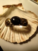 Bransoletka autorska czarny kamień PRL miedź 