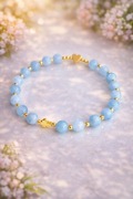 Bransoletka różaniec z akwamarynu