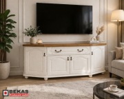 Stylowa Komoda 180` Biała Blat Dąb Złoty BEKAS Producent Mebli 