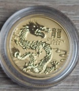 1/10 uncji złota Lunar,Rok Smoka 2014