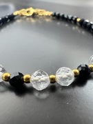 Bransoletka ochronna – Czarny Turmalin & Kryształ Górski | Rękodzieło