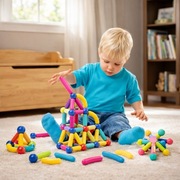 Klocki magnetyczne 3D | zestaw konstrukcyjny edukacyjny dla dzieci