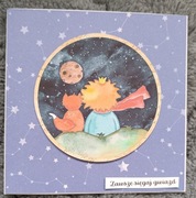 Kartka urodzinowa ręcznie robiona mały książę 