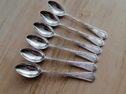 ŁYŻECZKI DO KAWY FILIŻANKI MONOGRAM SREBRO PRÓBA 3 OWCZARSKI WARSZAWA