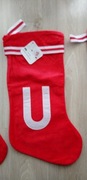 Skarpeta świąteczna z literką U lub O