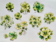 naklejki holograficzne 10szt koniczyna zielona scrapbooking