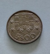 [moneta] Portugalia 5 Escudos 1985 Statek Karawela Republica Portuguesa