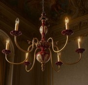Piękny żyrandol porcelanowy lampa wisząca bordo