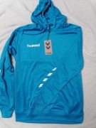 Nowa bluza Hummel Promo Hoodie, rozmiar S, niebieska, wymiary 67x51 cm