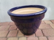 Donica ceramiczna niebieska oblewana