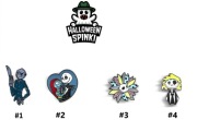 Spinki metalowe Halloween. Zestaw 4 sztuki. Pins przypinki.