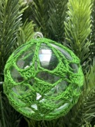 Bombka szydełkowa - rękodzieło-zielony