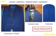 NOWY Garnitur granatowy SLIM roz.52 L nowy skórzany pasek GRATIS 