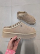 UGG kapcie, klapki, chodaki na platformie beżowe |39|