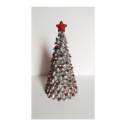 Choinka dubajska srebrna 22 cm ozdoba świąteczna figurka handmade