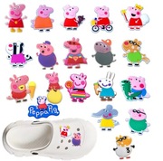 Unikatowy zestaw 23 nowych i nieużywanych przypinek do Crocs Świnka Peppa