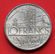 10  Franków  1976  r  -  Francja   Konstrukcje i Geografia  Stan !!!