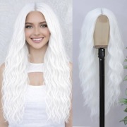 Długa peruka cosplay biała 71cm syntetyczna