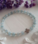 Bransoletka z naturalnego akwamarynu   