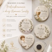Magnesy z glinki Komunia Święta Podziękowania 