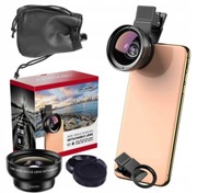 APEXEL Zestaw 2w1 Obiektyw do telefonu szerokokątny + makro