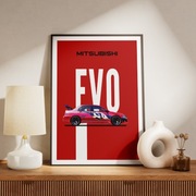 Mitsubishi Lancer EVO plakat, obraz samochodowy, hot wheels