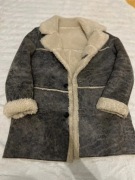 Kożuch jacket zara szary grey marmur rozmiar XL
