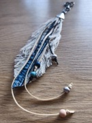 Brelok BOHO, frędzle, koraliki, rękodzieło 