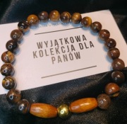 Bransoletka z drewnem kokosowym i tygrysim okiem