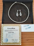 Kolia plus kolczyki srebro 925 certyfikat