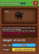 Grow a Garden Nightmare Cape Buffalo 