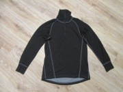 DEVOLD ACTIVE męska bluzka czarna podwójna dzianina stójka wełna merino_ L