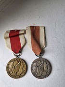 Medale PRL srebrny I brązowy za zasługi dla obronności kraju  2 szt