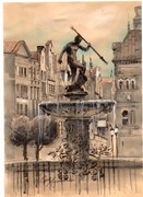 Gdańsk- 21x30cm Akwarela - Pomysł na prezent 