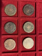 Zestaw 78 monet carskich z lat 1765-1915 – miedzianych oraz srebrnych.