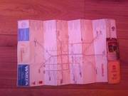 Mapa schemat linii autobusowych tramwajowych 2001 MPK Łódź rozkładana