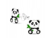 SREBRO 925 KOLCZYKI DLA DZIEWCZYNKI MIŚ PANDA